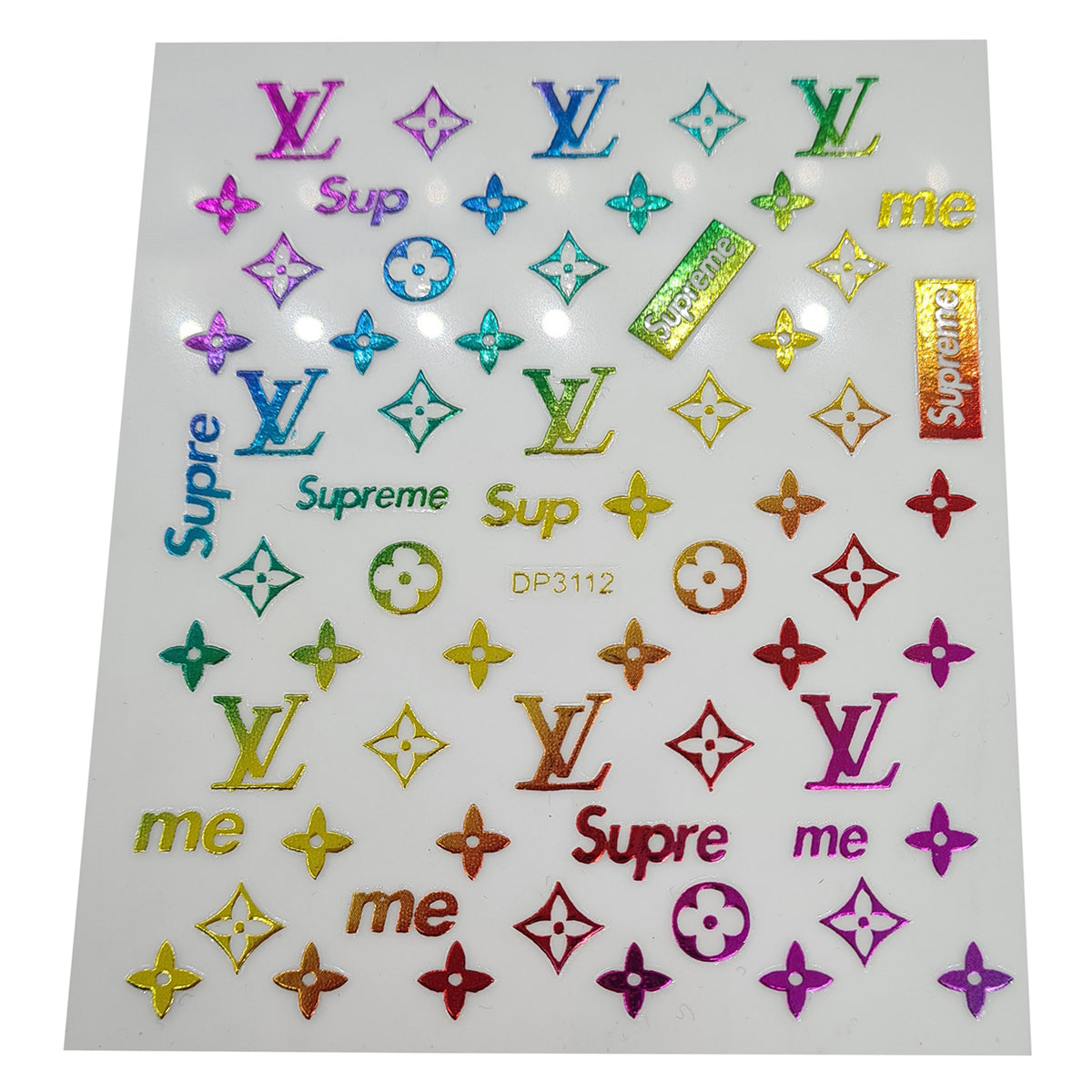 Colorful Louis Vuitton Nail Stickers