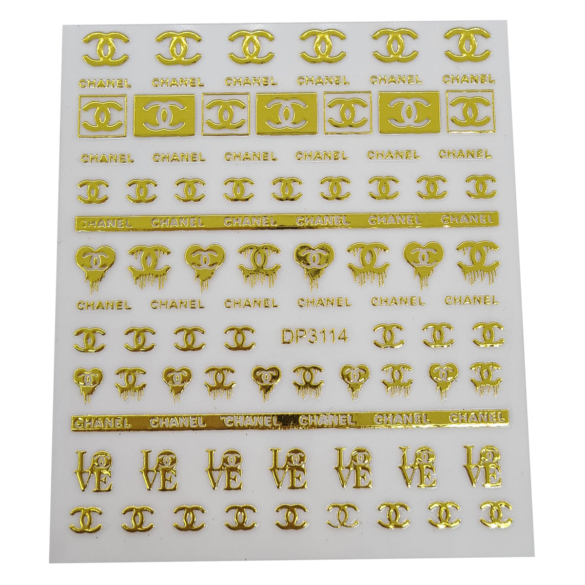 Gold Louis Vuitton Supreme Nail Stickers, Gelica Gels
