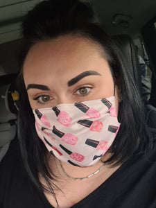 Pink Nail Polish Print Face Mask