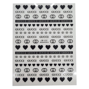 Black G Designer Nail Stickers