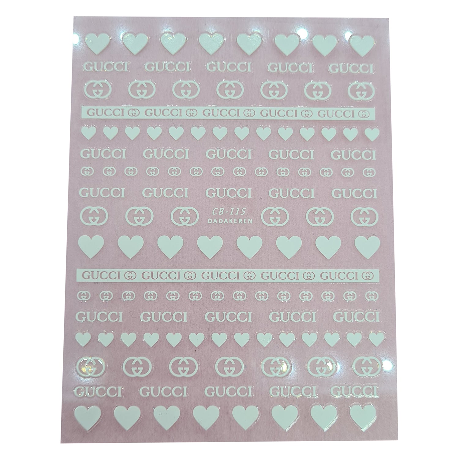White G Designer Nail Stickers