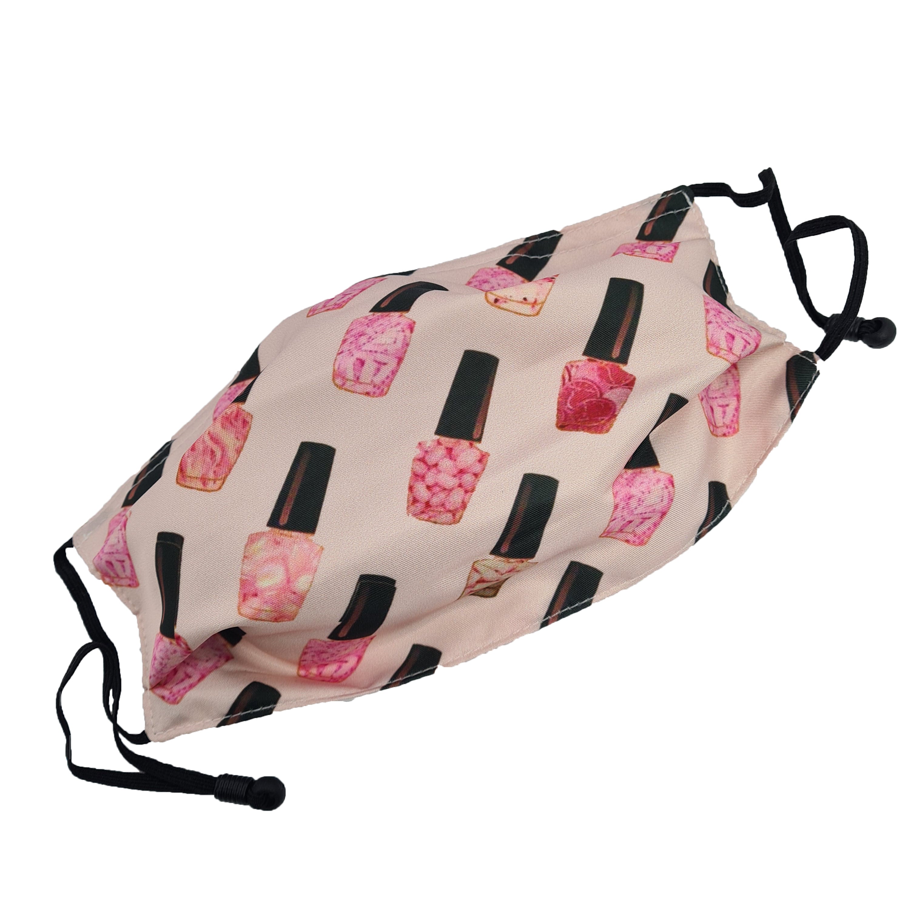 Pink Nail Polish Print Face Mask